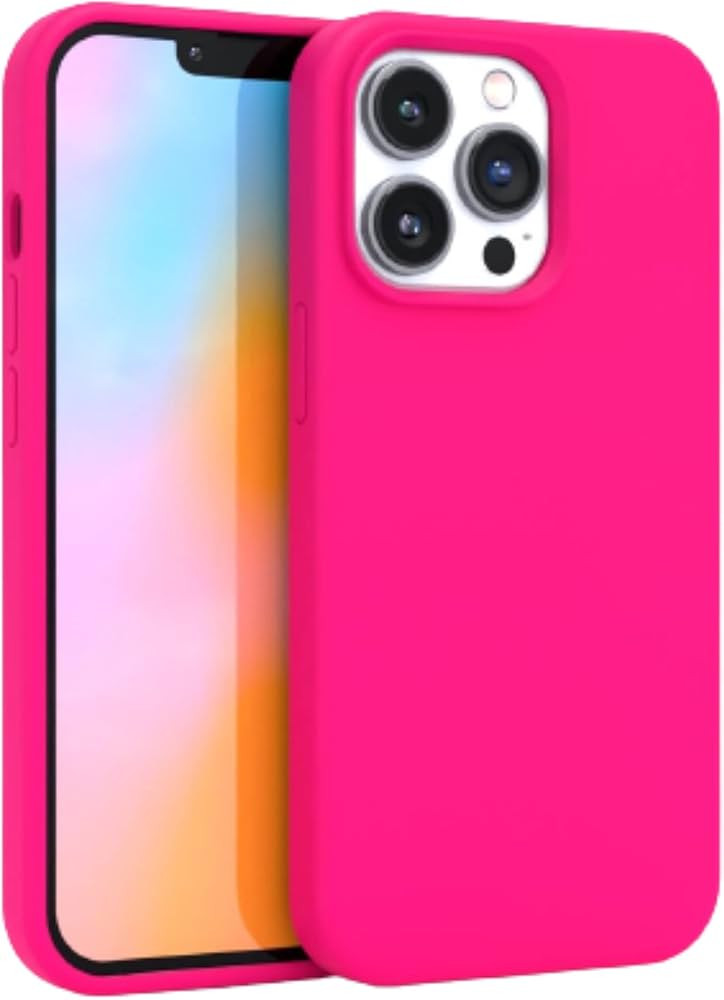 FELONY CASE – iPhone 14 Pro Case – Neon Pink Silicone Phone Cover, Liquid Silicone with Anti-... | Amazon (US)