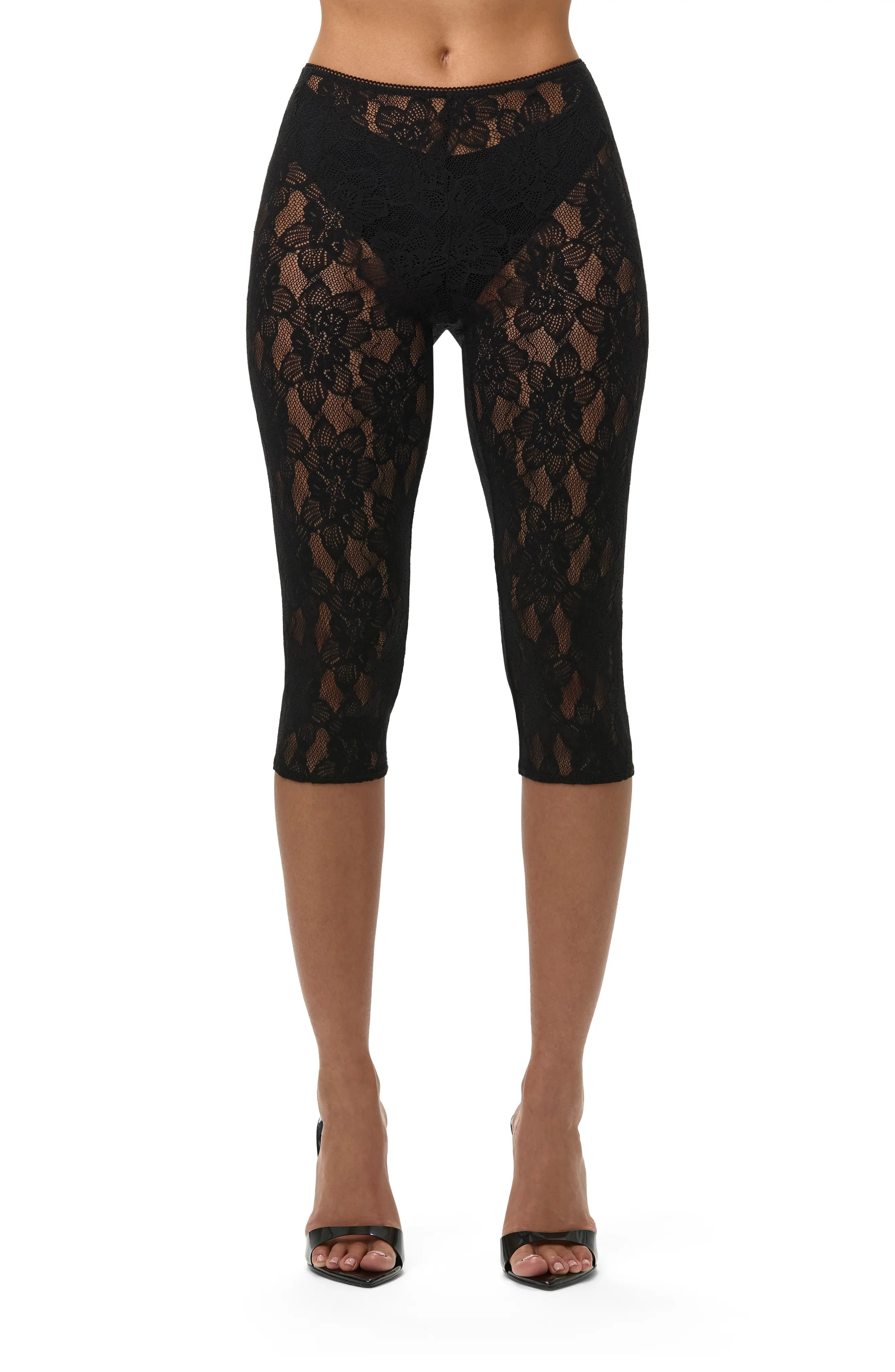 Naked Wardrobe Lace Capri Leggings (Women) | Nordstrom | Nordstrom