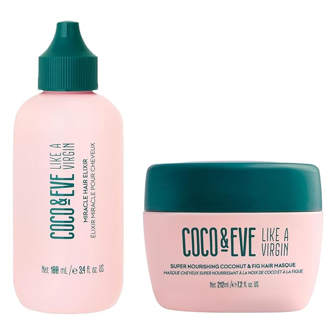Coco & Eve Silky Hair Bundle - Like A Virgin Miracle Hair Elixir & Masque, Coconut Oil with Hyalu... | Amazon (US)
