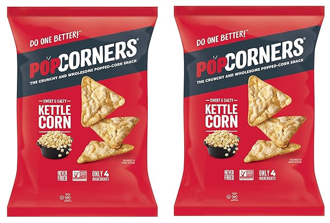 PopCorners PopCorn Snack Chips Pack of 2 5oz Bags (Sweet and Salty Kettle Corn PopCorners) | Amazon (US)