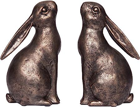 Creative Co-Op Bronze Resin Bunny Shaped (Set of 2 Pieces) Bookends, 2 Count | Amazon (US)