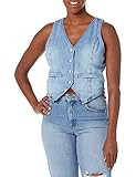 [BLANKNYC] Womens Luxury Clothing Front Button Denim Jeans Vest, Comfortable & Stylish, Timeless, Large | Amazon (US)