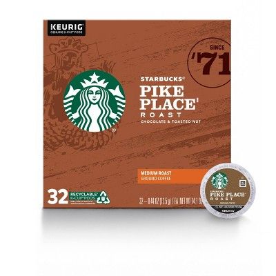 Starbucks Pike Place Medium Roast Coffee - Keurig K-Cup Pods - 32ct | Target