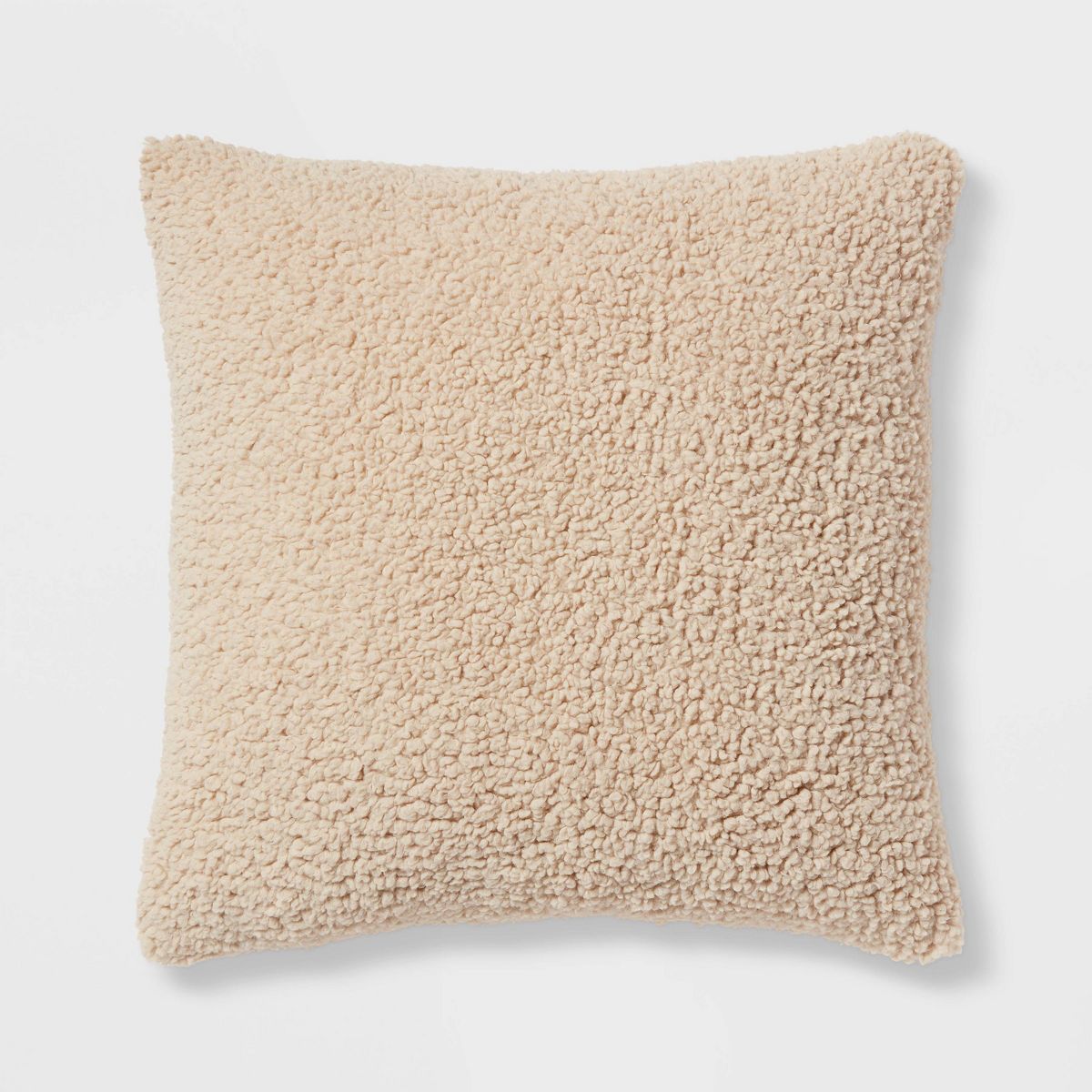 Euro Traditional Cozy Faux Shearling Fur Decorative Throw Pillow Natural - Threshold™ | Target