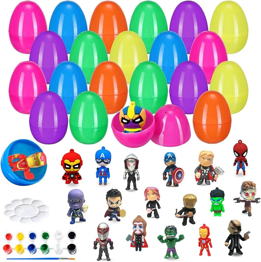 21PCS Prefilled Easter Eggs with Super Hero Toys Inside for Kids Boys Girls Easter Eggs Hunt, 2.8... | Amazon (US)