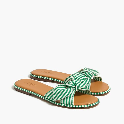 Striped knot slide sandals | J.Crew Factory