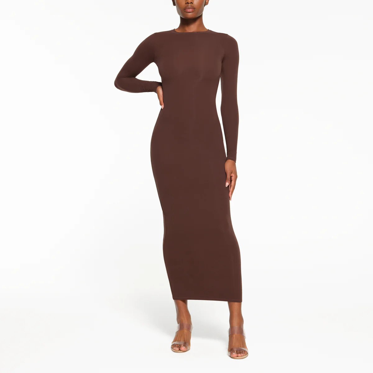 CREW NECK LONG SLEEVE DRESS | SKIMS (US)