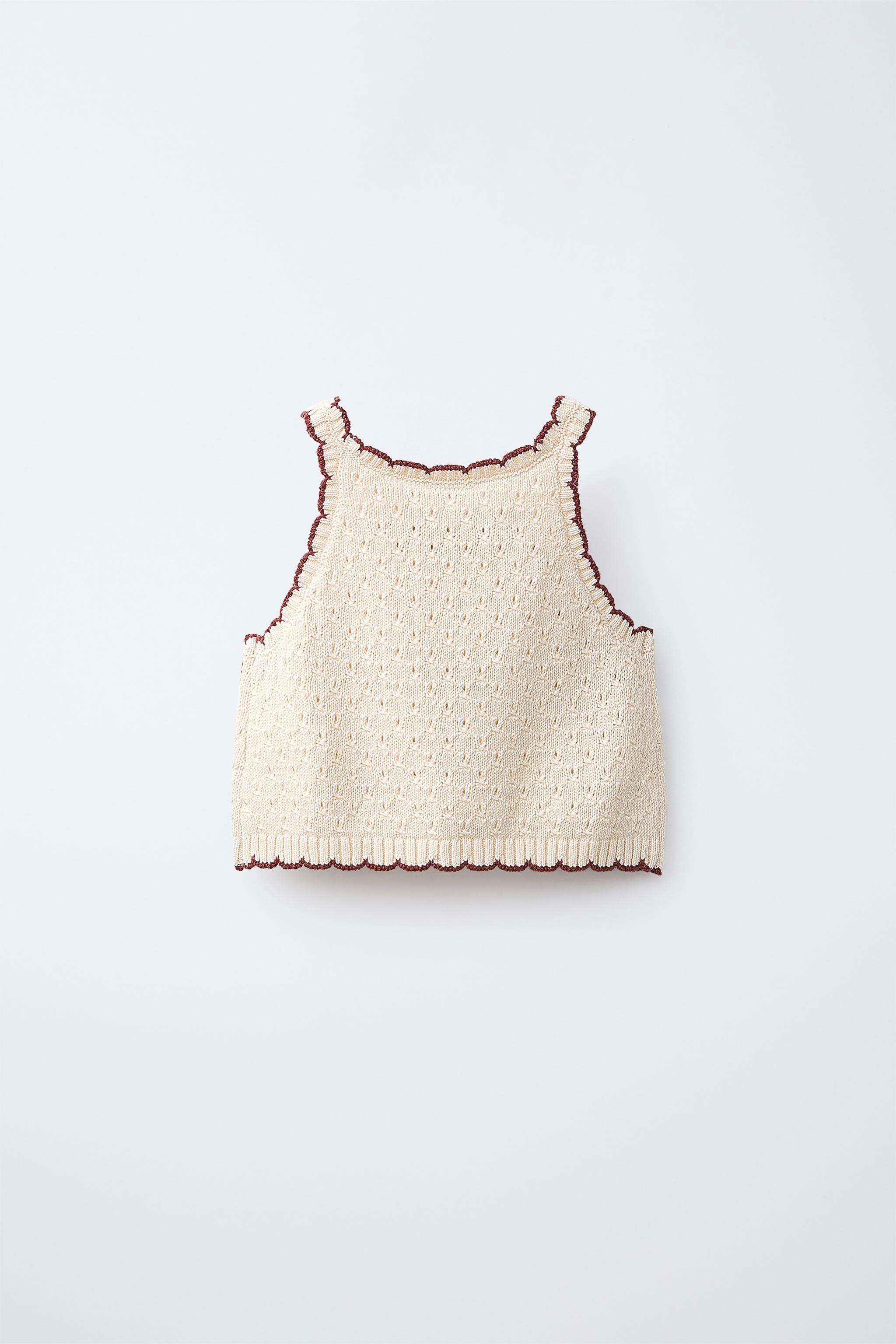 KNIT TOP WITH FLORAL EMBROIDERY | Zara UK