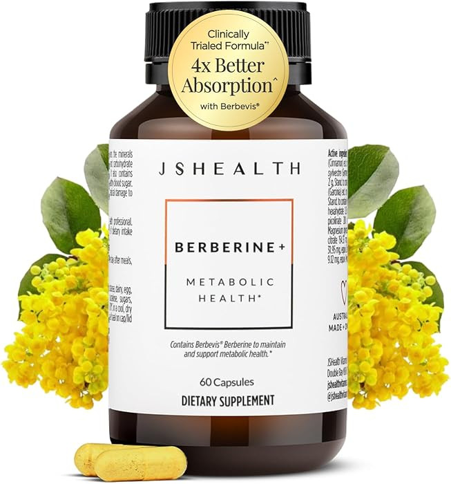 JSHealth Berberine Supplement with Berbevis for Metabolic Health Support. Higher Strength for Blo... | Amazon (US)