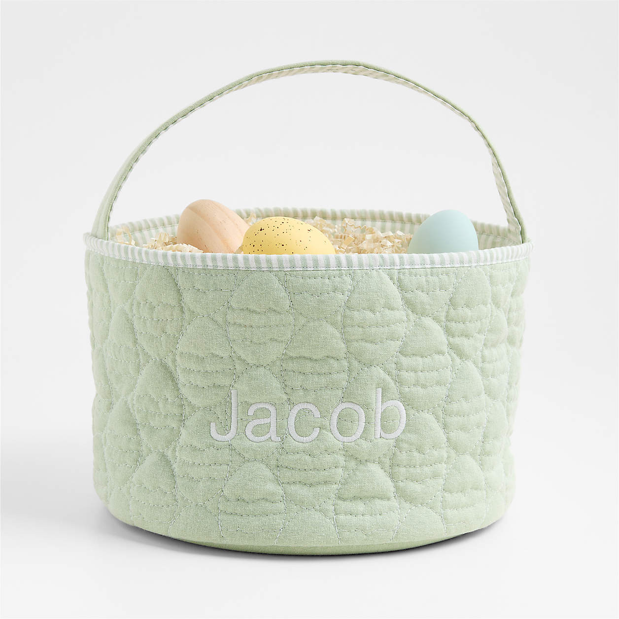 Quilted Seafoam Green Egg Kids Easter Basket + Reviews | Crate & Kids | Crate & Barrel
