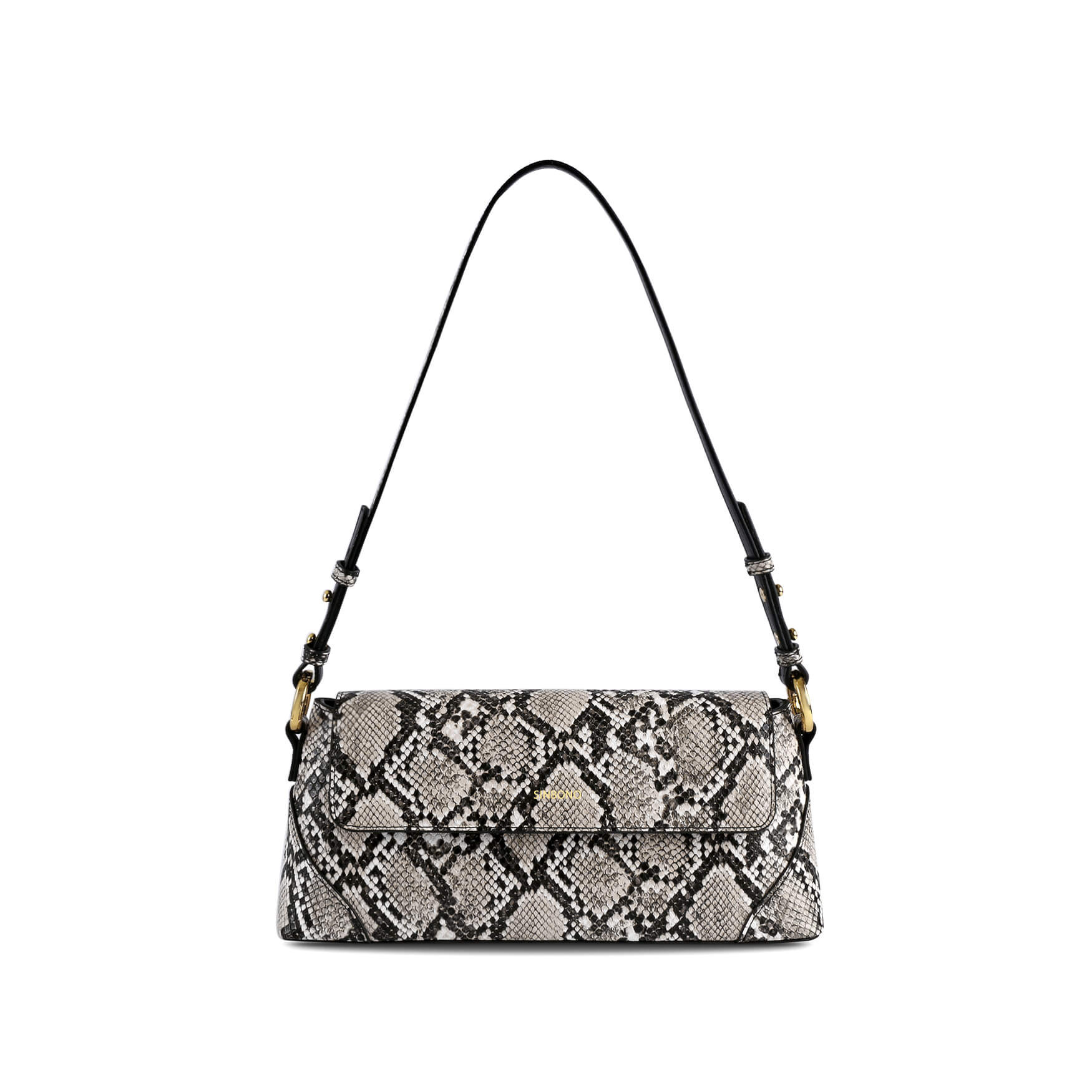 Amelia Shoulder Bag - Natural Snake Embossed | SINBONO INC.