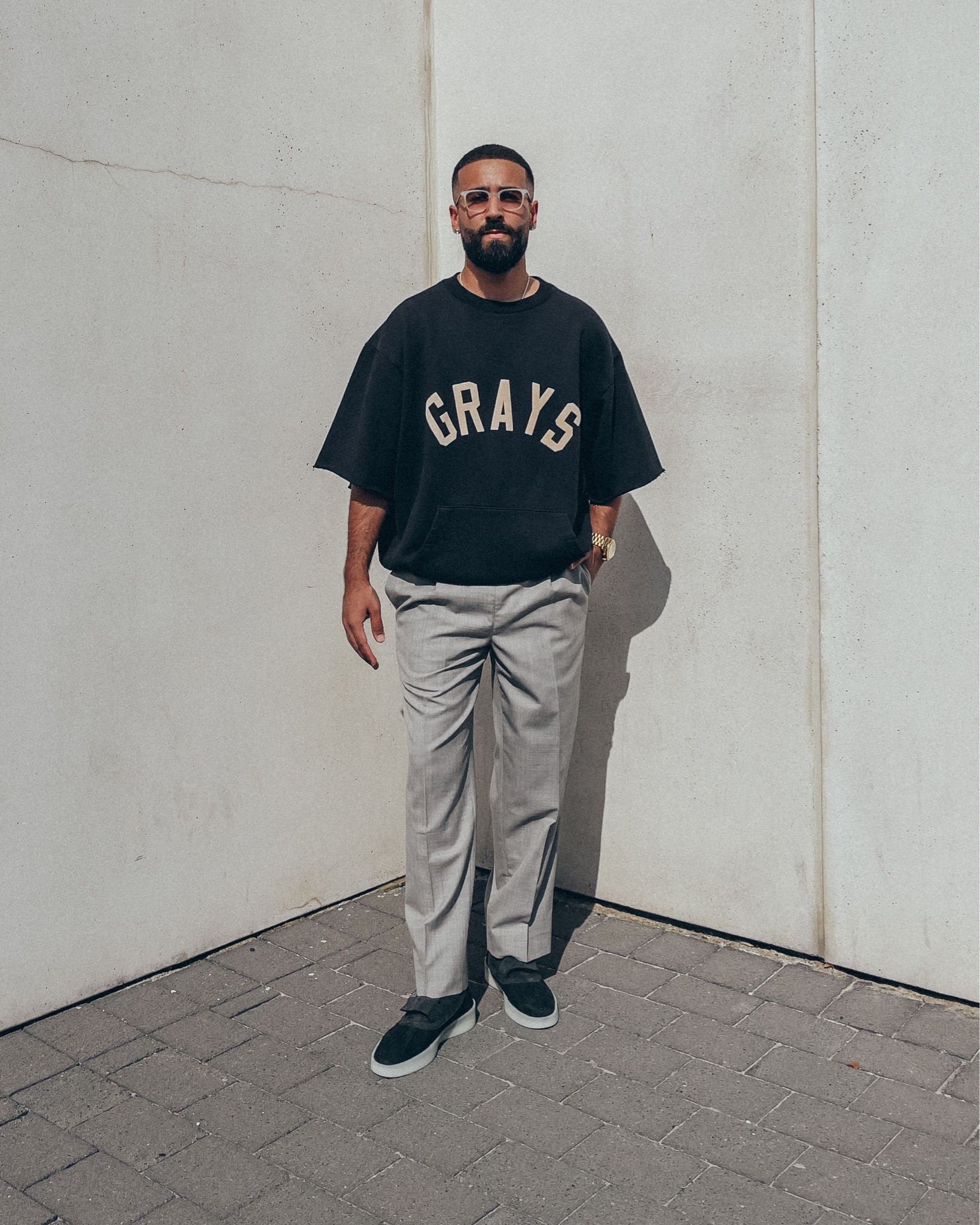 SALE ALERT 🚨 whole look up to 50% off! FEAR OF GOD Grays shirt (size M, linked similar), Everyday Trousers in ‘Grey’ (size M), Duck Boots (size 41), and FEAR OF GOD x BARTON PERREIRA glasses in ‘Matte Taupe’ on sale up to 50% Off through Black Friday, Cyber Monday and Cyber Week. A relaxed and elevated business casual outfit perfect for Fall and Winter.

#LTKstyletip #LTKmens #LTKsalealert