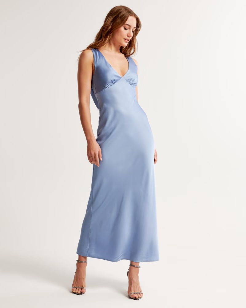 Plunge Cowl Back Maxi Dress | Abercrombie & Fitch (US)