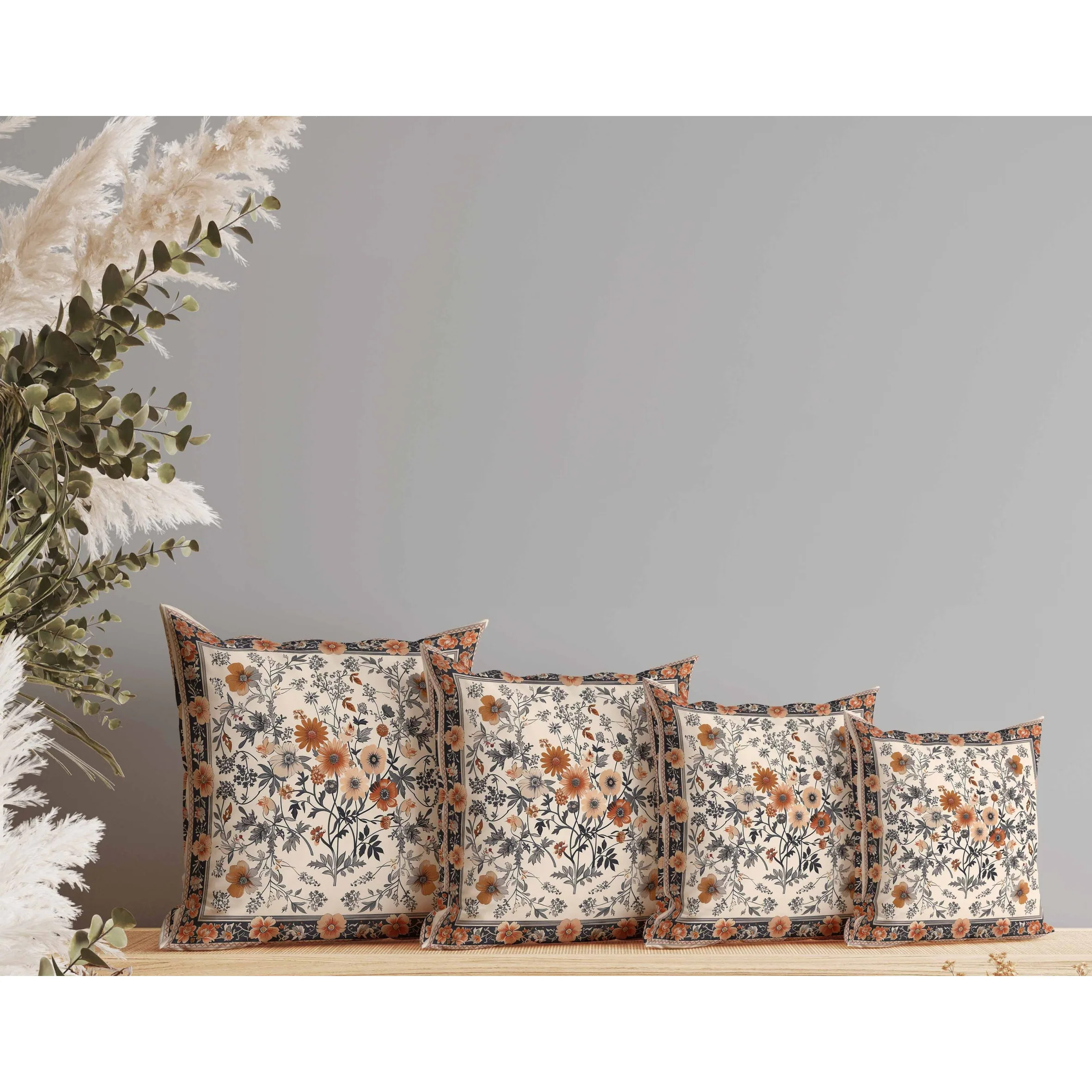 Garden Glory Indoor/Outdoor Reversible Throw Pillow Orange and Gray | Bed Bath & Beyond
