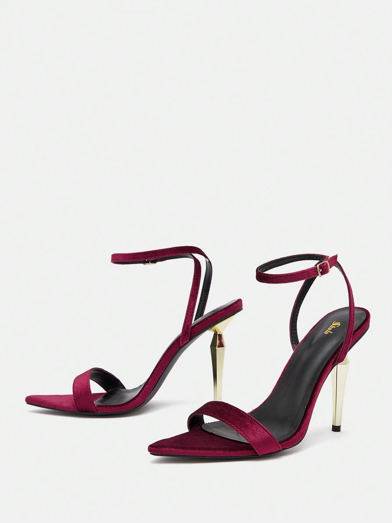 CUCCOO SZL Women Buckle Decor Stiletto Heeled Sandals, Fashionable Outdoor Faux Suede Ankle Strap... | SHEIN