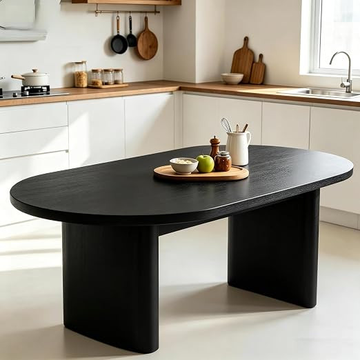 IDEALHOUSE 70.8" Oval Dining Table for 4-8, Wood Kitchen Table with Double Pedestal Base, Spaciou... | Amazon (US)