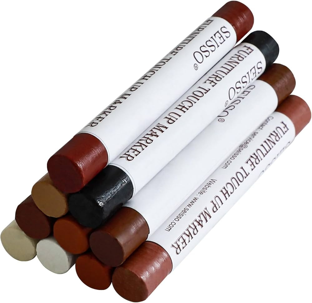 SEISSO Wood Filler Sticks, Furniture Wax Crayons for Scratches, 10 Pcs Wood Floor Repair Wax Fill... | Amazon (US)