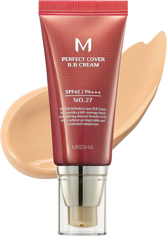 MISSHA M Perfect Cover BB Cream No.27 Honey Beige - Medium with Neutral/Warm Undertone SPF 42 PA ... | Amazon (US)