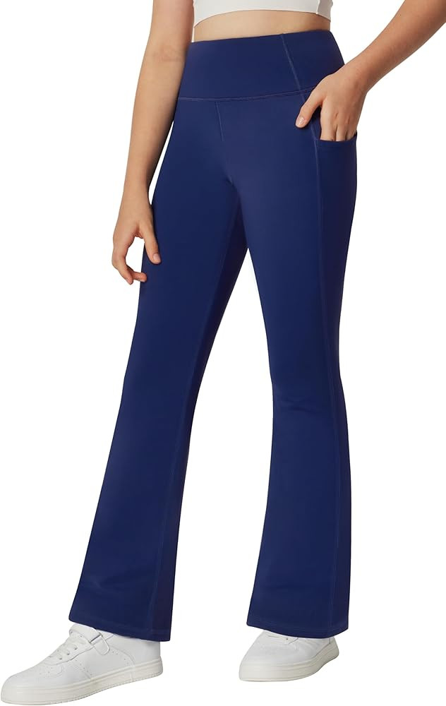 IUGA Girl's Fleece Lined Flare Leggings High Waist Bell Bottom Yoga Pants with Pockets Preppy Clo... | Amazon (US)