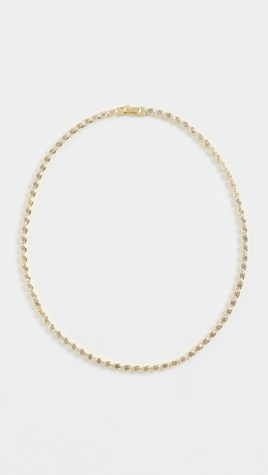 SHASHI Marquise Bezel Tennis Necklace Gold One Size | Shopbop