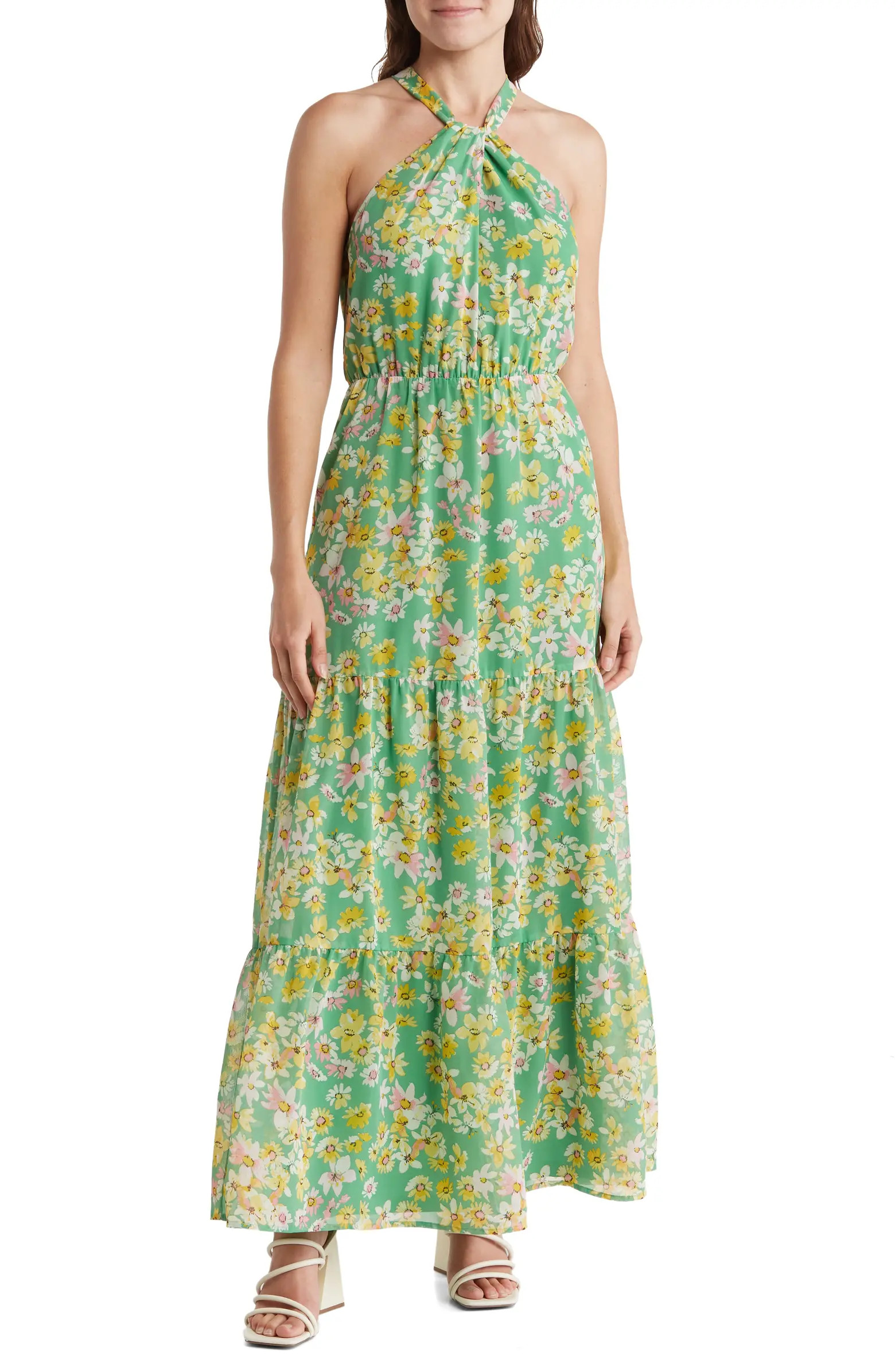 Floral Sleeveless Tiered Maxi Dress | Nordstrom Rack