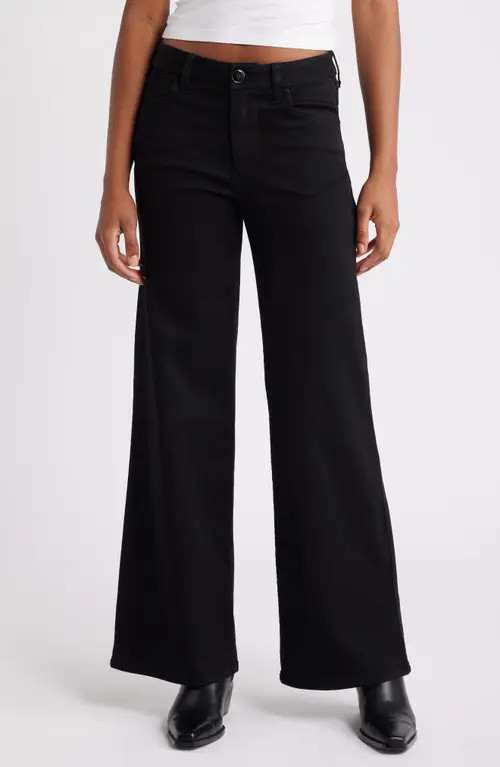 1822 Denim Better Butter High Waist Wide Leg Jeans in Black at Nordstrom, Size 29 | Nordstrom