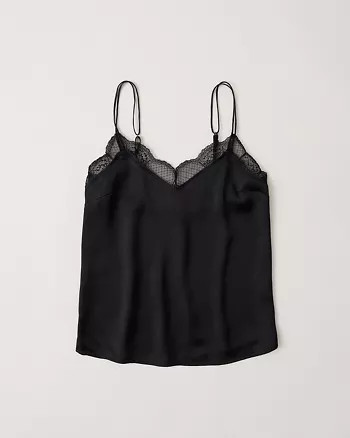 Lace Trim Double Strap Cami | Abercrombie & Fitch US & UK