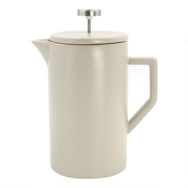 Stone Gray Ceramic and Brushed Silver French Press | World Market