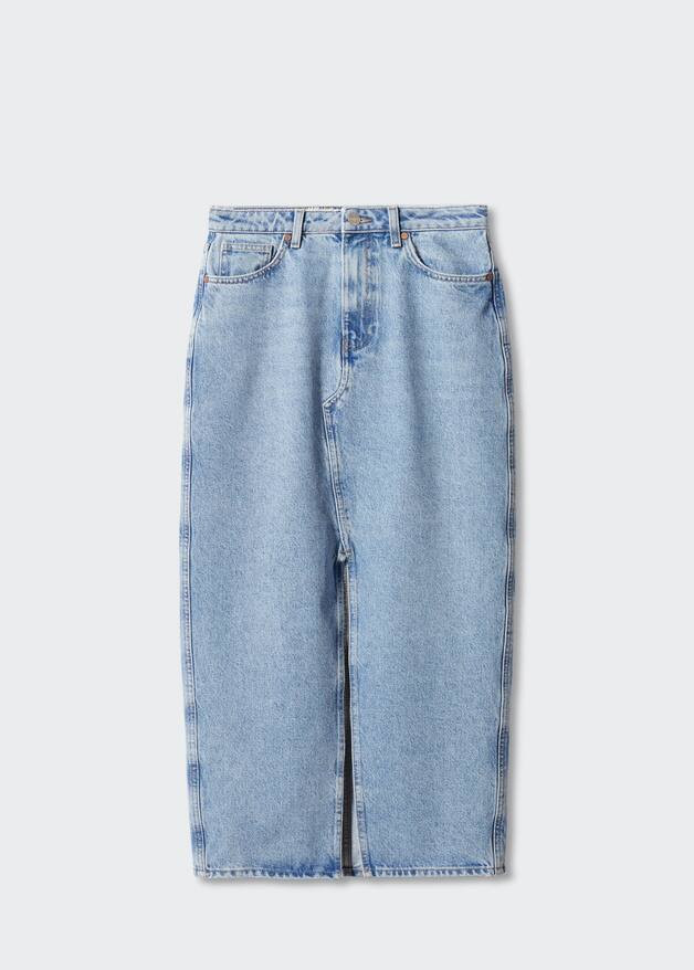 Slit denim skirt | MANGO (US)