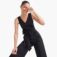 Wrap-tie jumpsuit in stretch poplin | J. Crew US