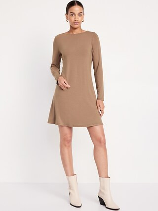 Long-Sleeve Mini Swing Dress | Old Navy (US)