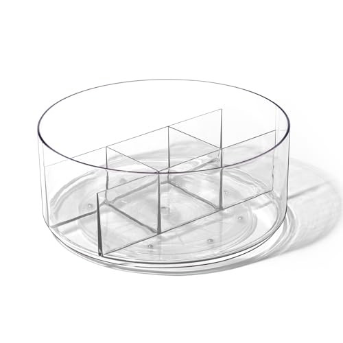 BINO Plastic Round Turntable Organizer with 5 Compartments - Clear | Spinning Divided Turntable C... | Amazon (US)
