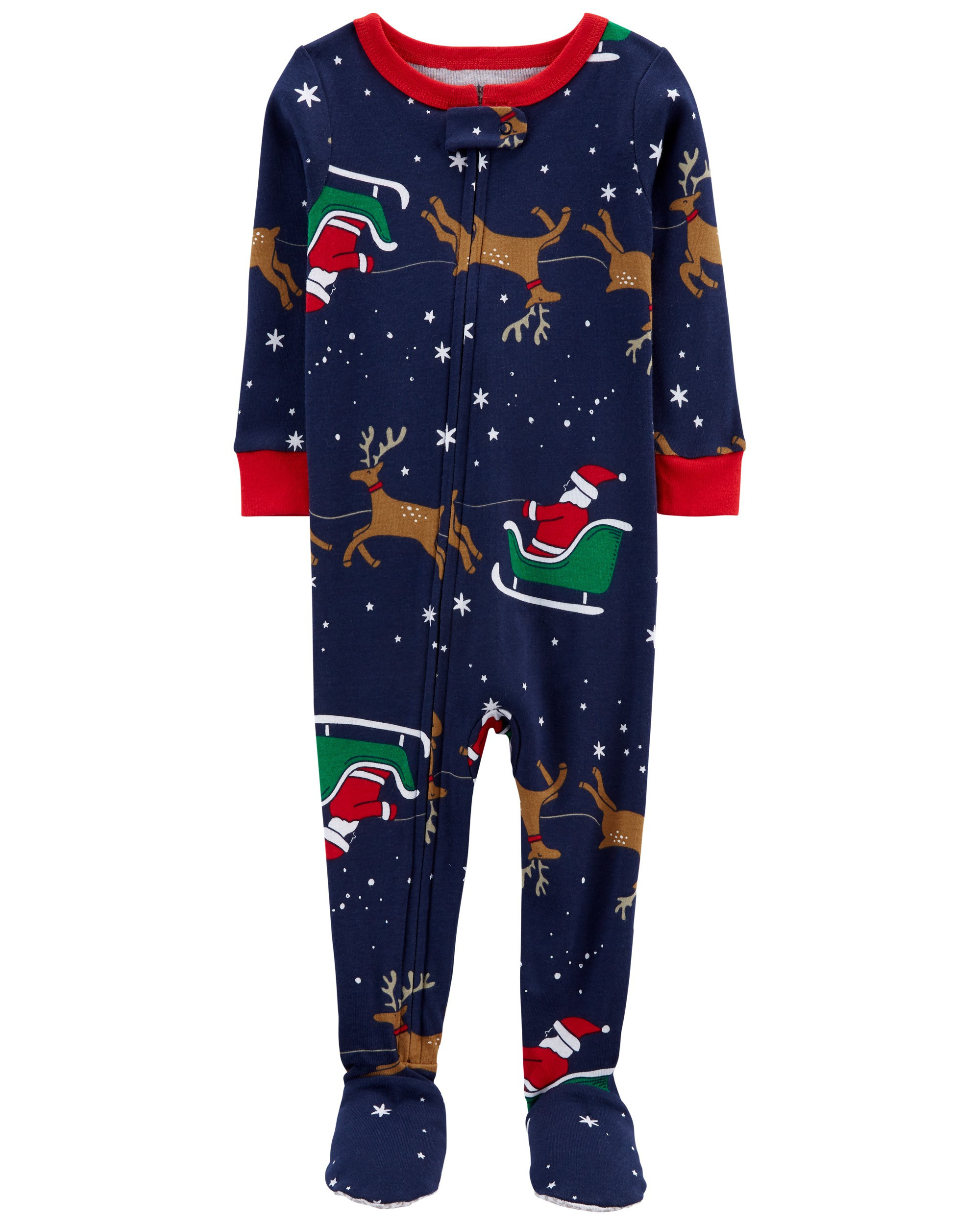 1-Piece Reindeer 100% Snug Fit Cotton Footie PJs | Carter's