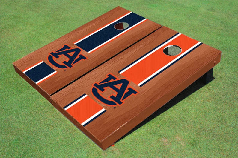 Auburn Tigers Rosewood Alternating Long Stripe Cornhole Set - Etsy | Etsy (US)