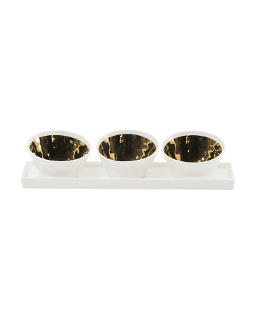 Trio Sauce Dish Tray With Gold Inside | Kitchen & Dining Room | Marshalls | Marshalls