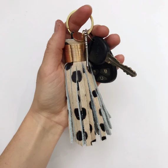 The Original Large Light Cheetah Tassel Keychain  Hair on | Etsy | Etsy (US)