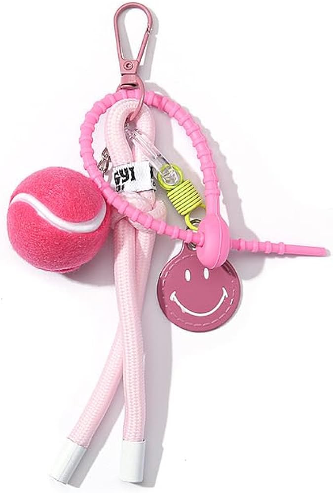 JOEY'S CHOICE Colorful Smiley Face Tennis Keychain,Bag Pendant,Sports Charm,Youth Fashion,Gifts f... | Amazon (US)