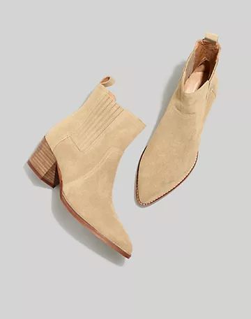 The Western Ankle Boot in Suede | Madewell