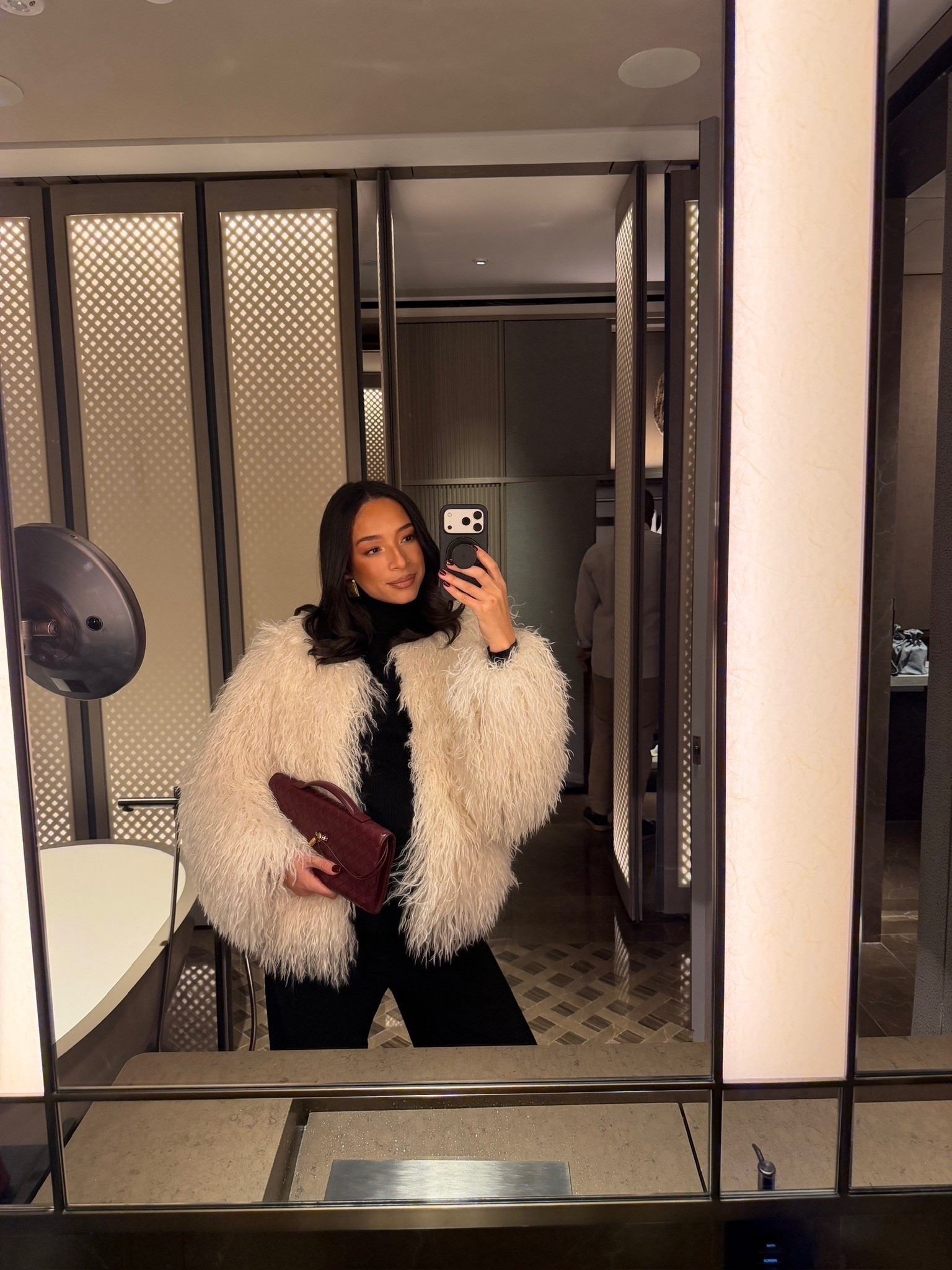 Winter Outfit in the city 🌃  Up to 40% OFF almost everything!! Wearing size M black turtleneck, size M faux fur coat and size M wide leg pants 

NYC Outfit 
New York City outfit 
Holiday outfit 
Holiday party outfit 
Winter outfit 
Winter fashion

#LTKFindsUnder100 #LTKSeasonal #LTKSaleAlert