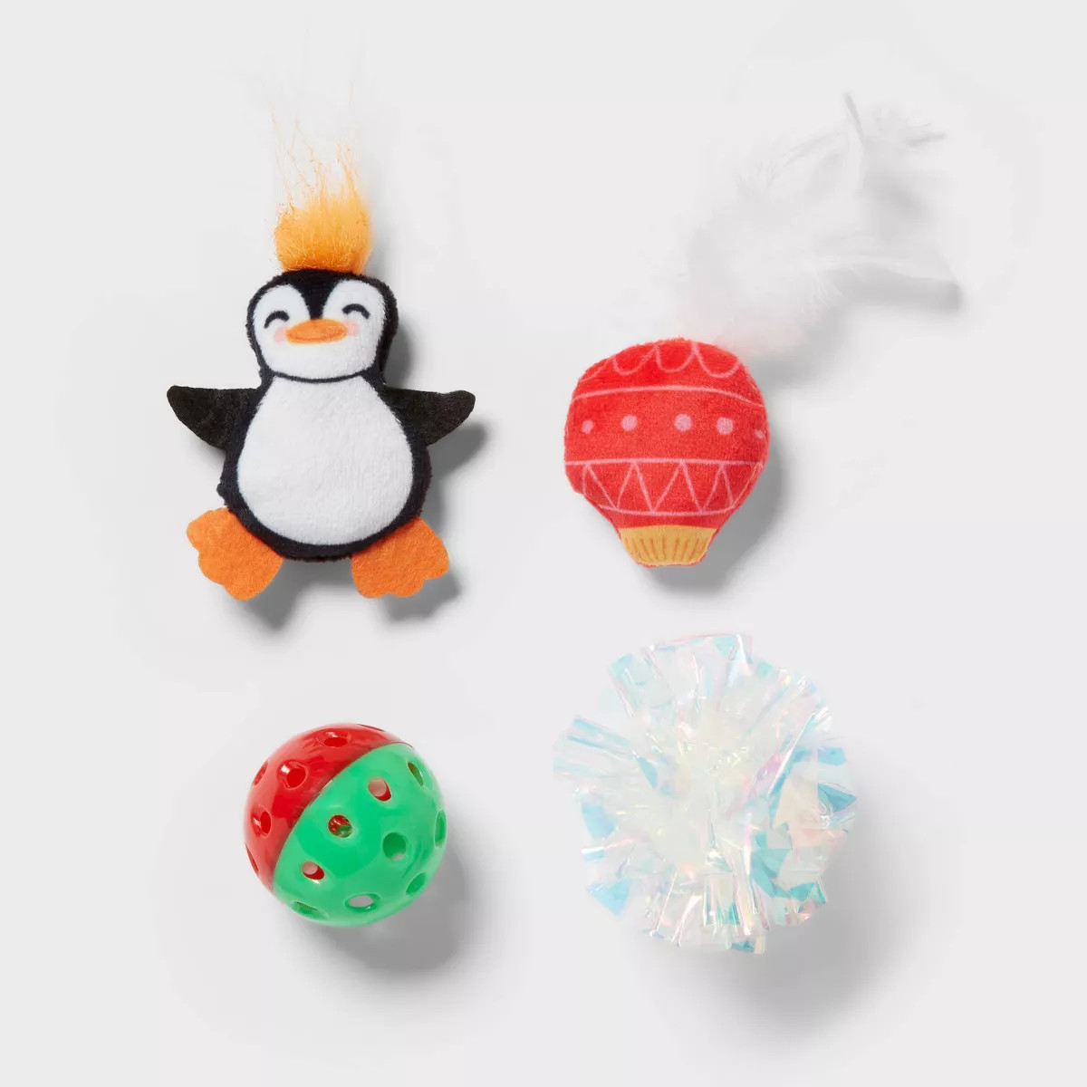 Penguin Crinkle Feather Jingle Ball Ornament Cat Plush Toy Set - 4pk - Wondershop™ | Target