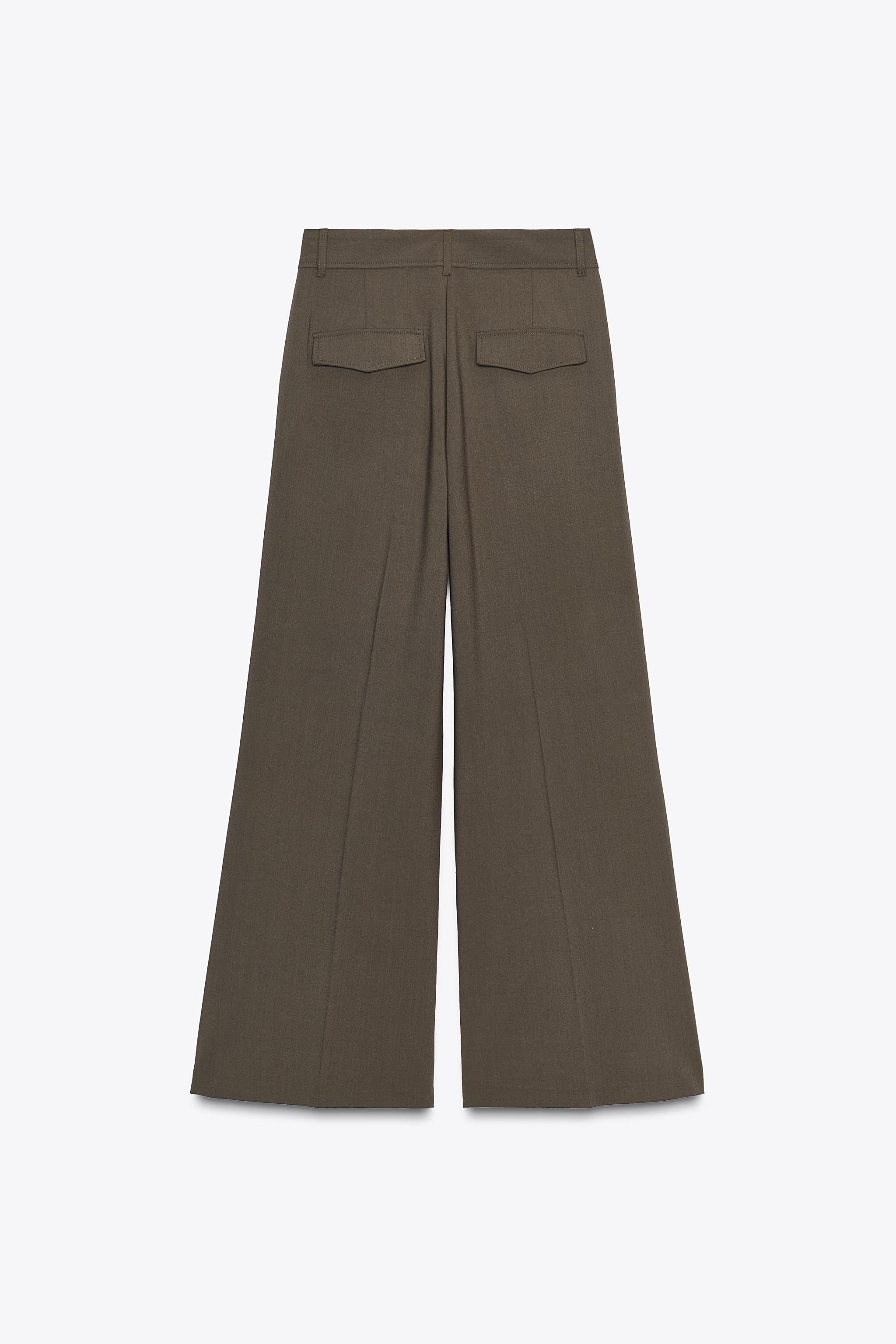 PINSTRIPED DARTED TROUSERS WITH FLAPS | Zara AU