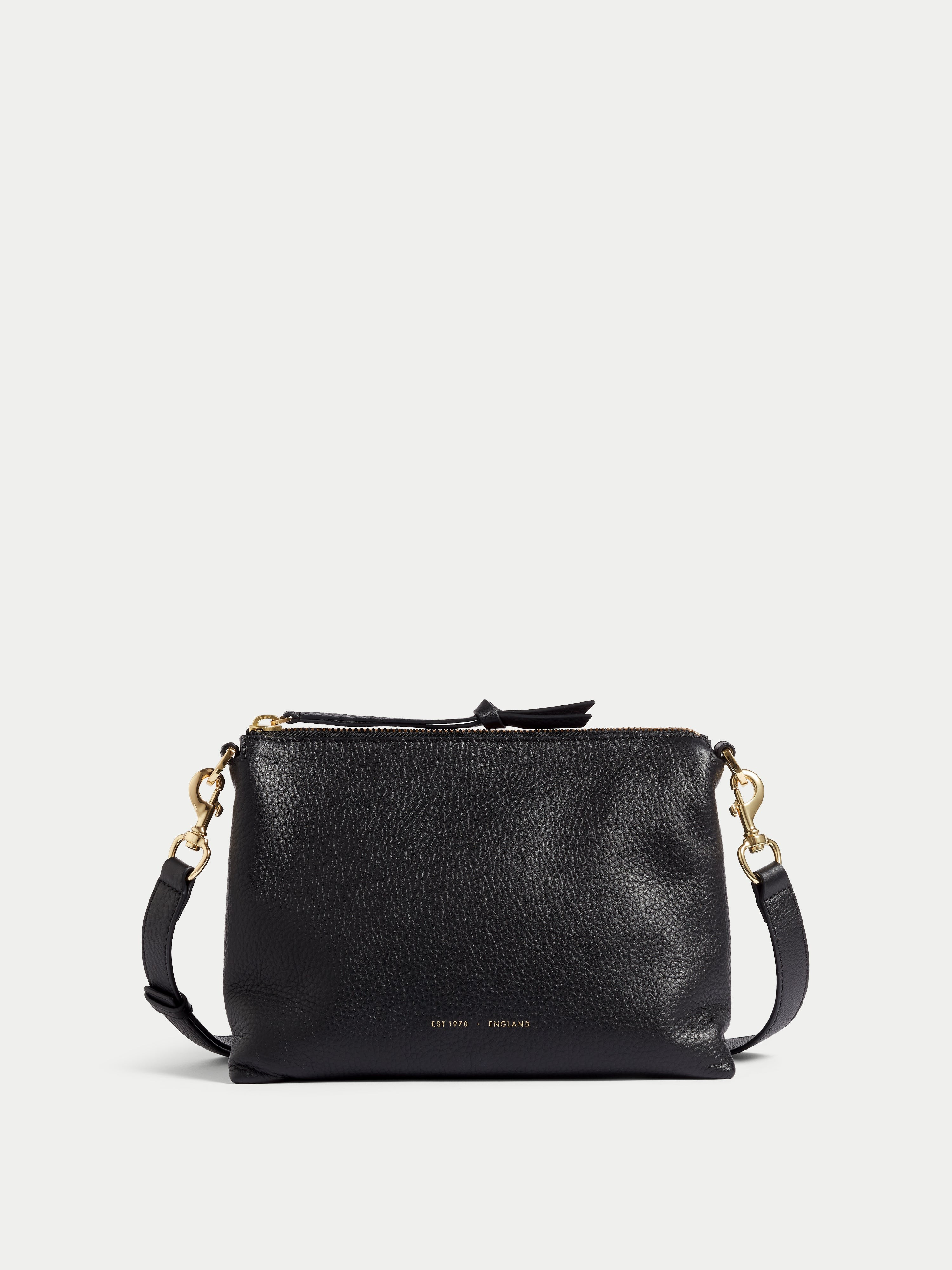 Ava Pebble Leather Crossbody | Black | Jigsaw (UK)
