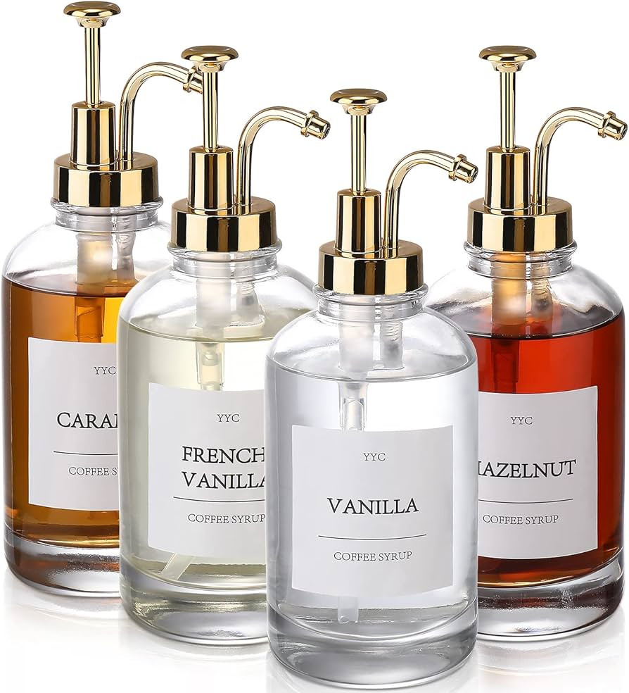 [Coffee Bar Accessories]Coffee Syrup Dispenser for Coffee Bar,YYC Coffee Syrup Pump Dispenser w L... | Amazon (US)