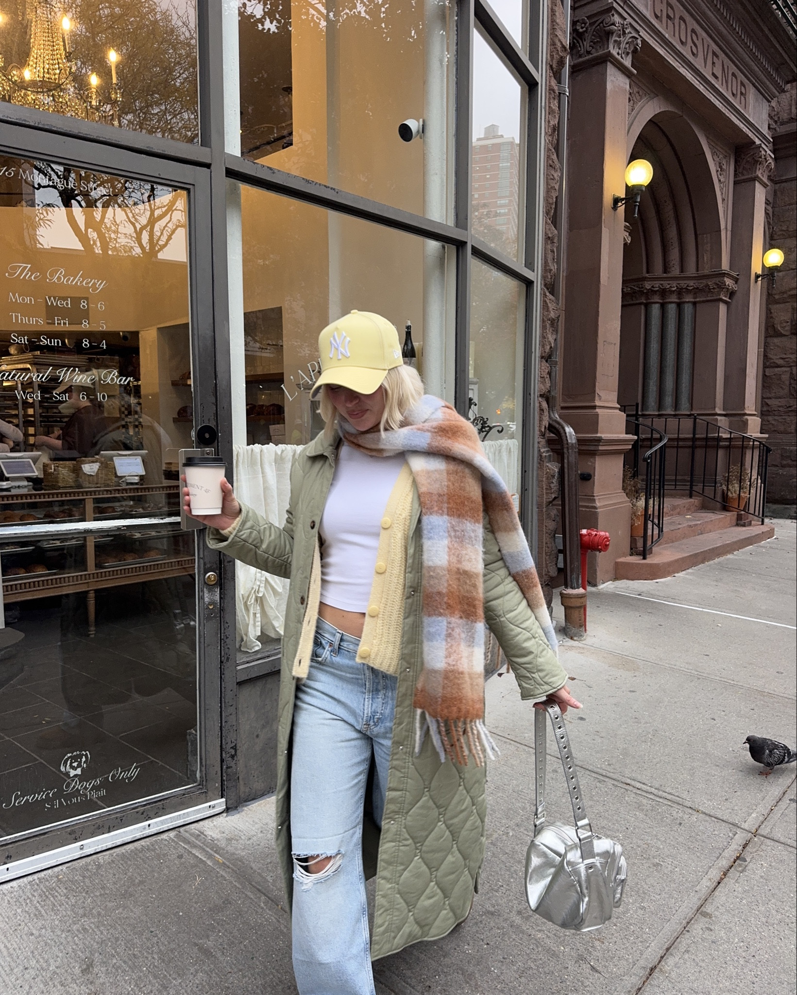 💛🍂🥝🧸 pastels for fall!! got some really good jeans last minute at gap — living out of a suitcase is rough lol and i was missing my baggy denim back in LA

sezane, sweaters, jackets for winter, layered outfit, baseball hat, baggy jeans, silver accessories 

#LTKSeasonal #LTKHoliday #LTKdayinmylife