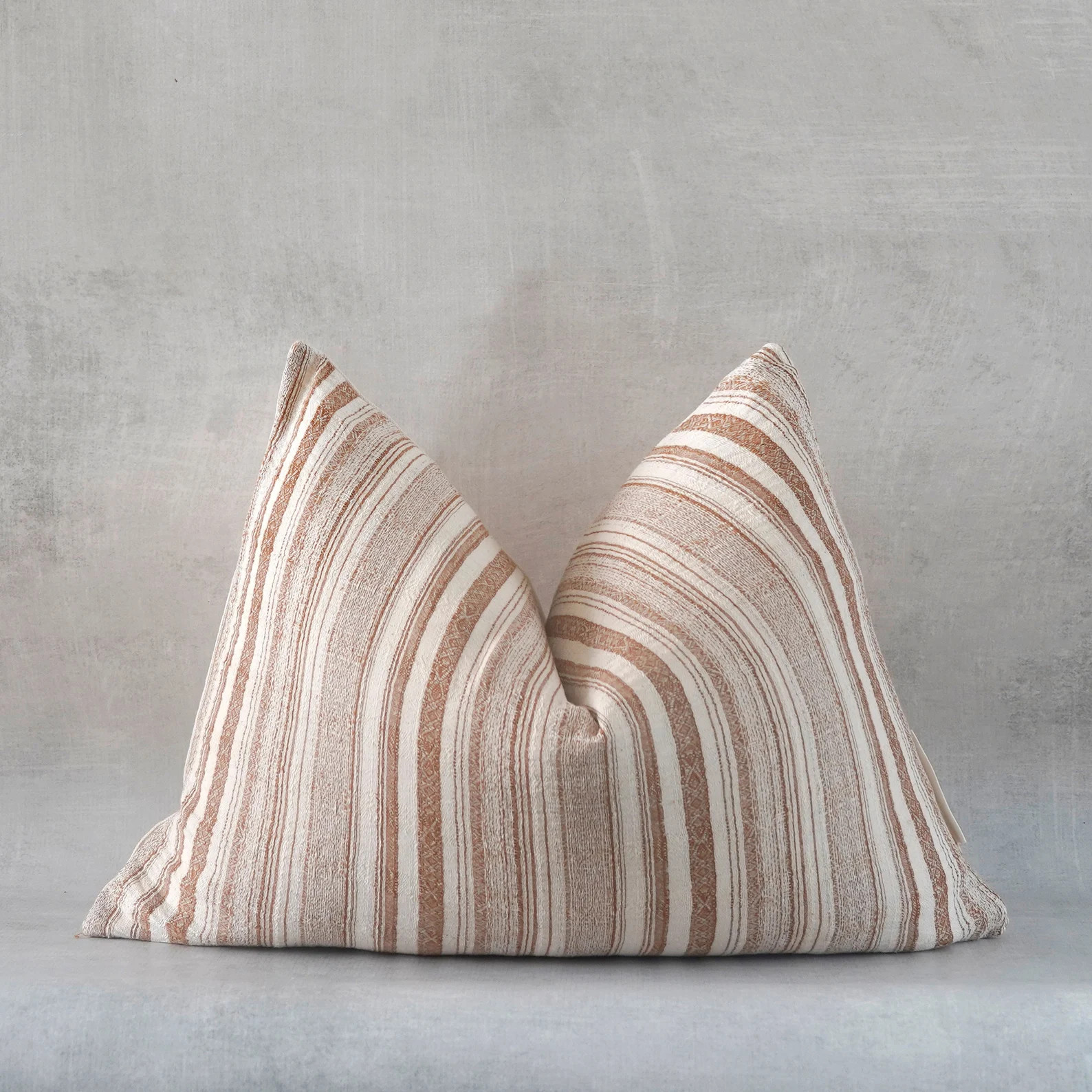 Lumbar Pillow Cover 14x20 off White Cream and Rust Striped - Etsy | Etsy (US)