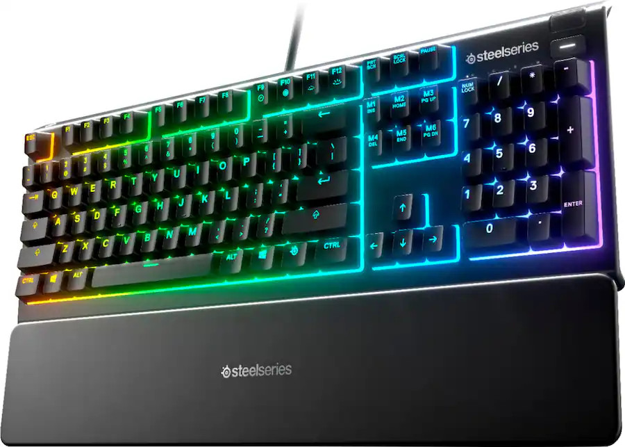 SteelSeries - Apex 3 Full Size Wired Membrane Whisper Quiet Switch Gaming Keyboard with 10 zone R... | Best Buy U.S.