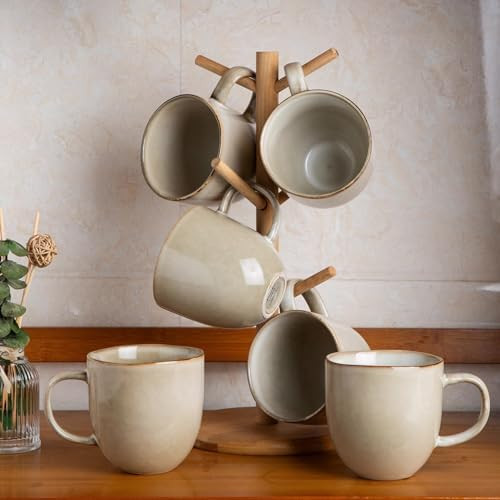 AmorArc 12oz Coffee Mugs, Ceramic Coffee Mugs set of 6 for Man, Woman, Dad, Mom, Modern Coffee Mu... | Amazon (US)