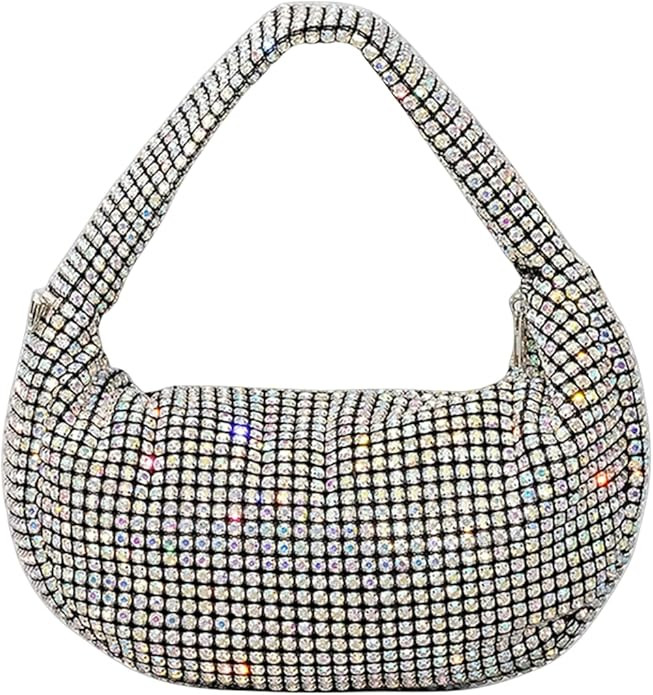 UMREN Bling Full Glitter Knotted Handbag for Women Crystal Rhinestone Hobo Dumpling Bag Diamond E... | Amazon (US)