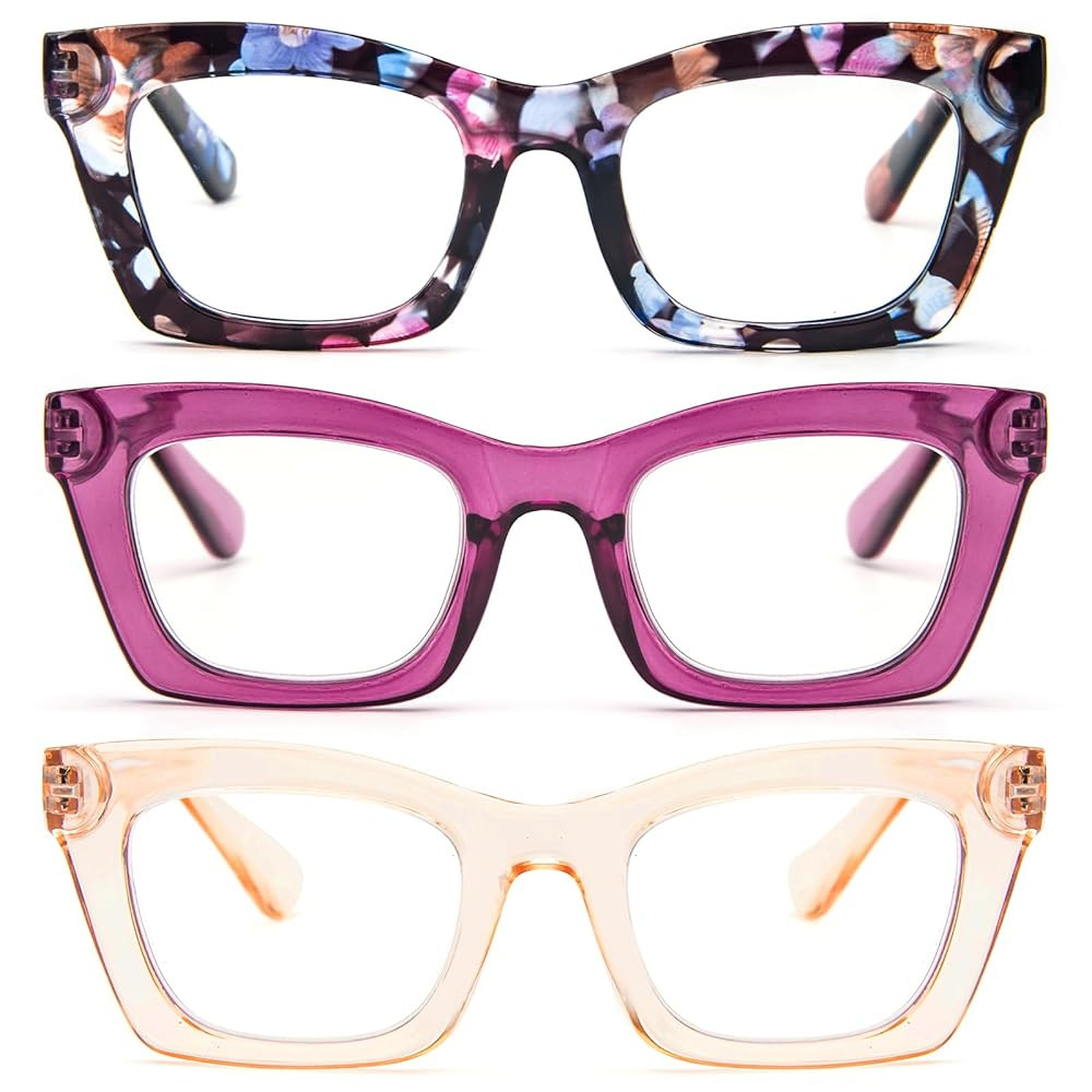REAVEE Oprah Style Reading Glasses for Women, Blue Light Blocking Cute Oversized Square Computer ... | Amazon (US)