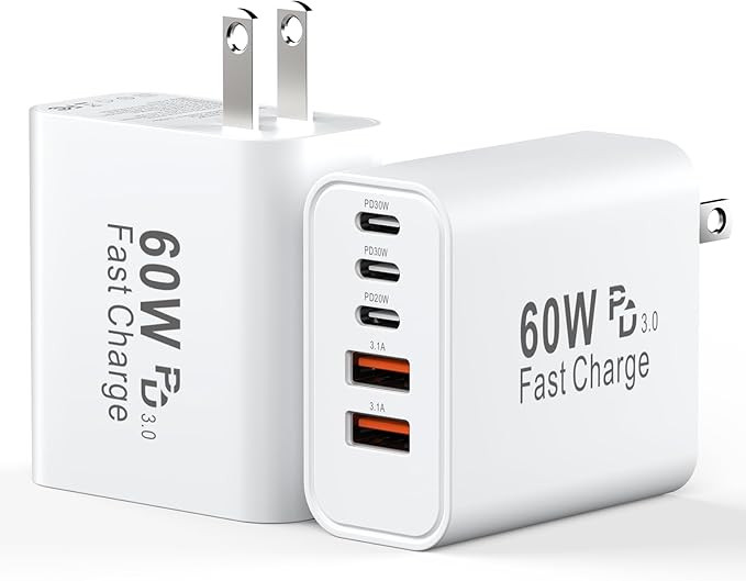 USB C Charging Blocks, 60W USBC Wall Fast Charger Block, Type C iPhone USB C Charger Fast Chargin... | Amazon (US)